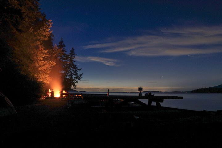Camping on Pelican Beach, Cypress Island, Washington. In the San Juan Islands National Monument.